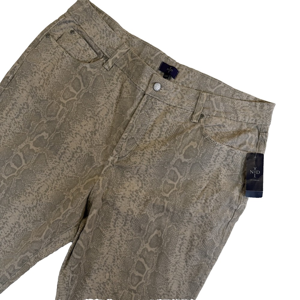 New NYDJ Stone Snake Skin Print Skinny Jeans 16W